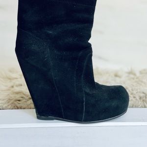 Rick Owens Iconic Wedge Boot in Suede.